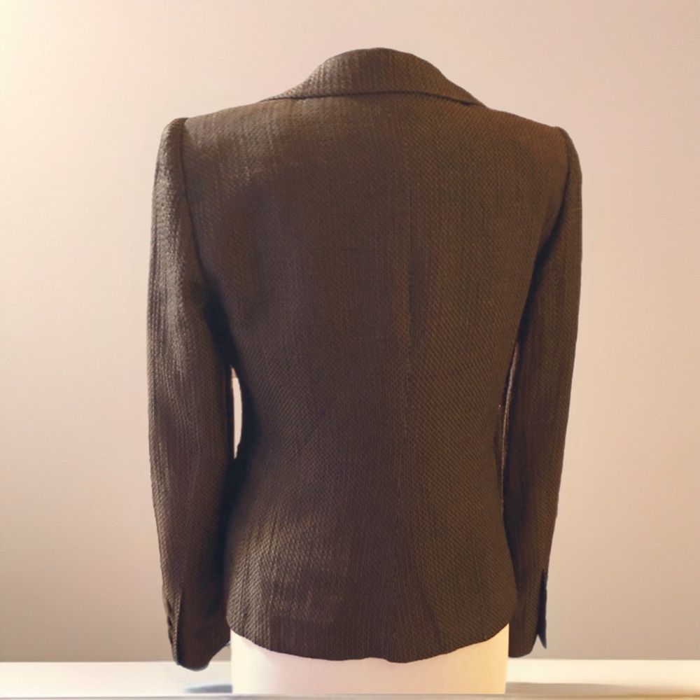 Armani Collezioni Dark Charcoal Textured Blazer - Picture 6 of 12